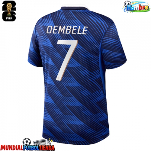 Camiseta Francia Ousmane Dembele #7 Primera Equipación Replica Mundial 2026 mangas cortas